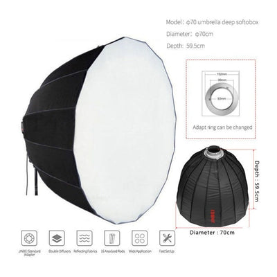 JINBEI DEEP PARABOLIC SOFTBOX 70CM (FOLDING)