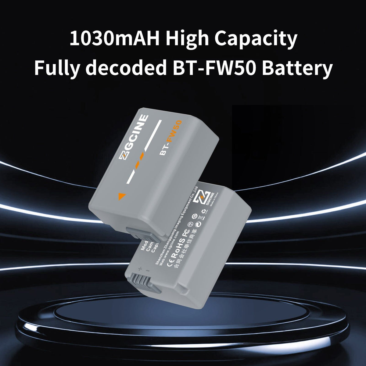 ZGCINE BT-FW50 Camera Battery for SONY Camera (1030mAh Grey)