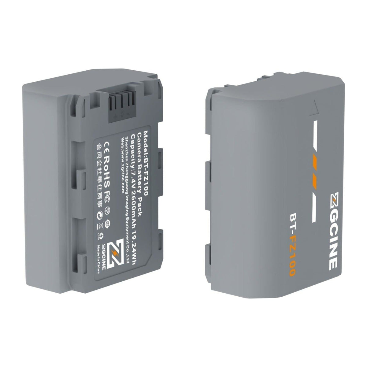 ZGCINE BT-FZ100 Camera Battery for SONY Camera (2600mAh Grey)