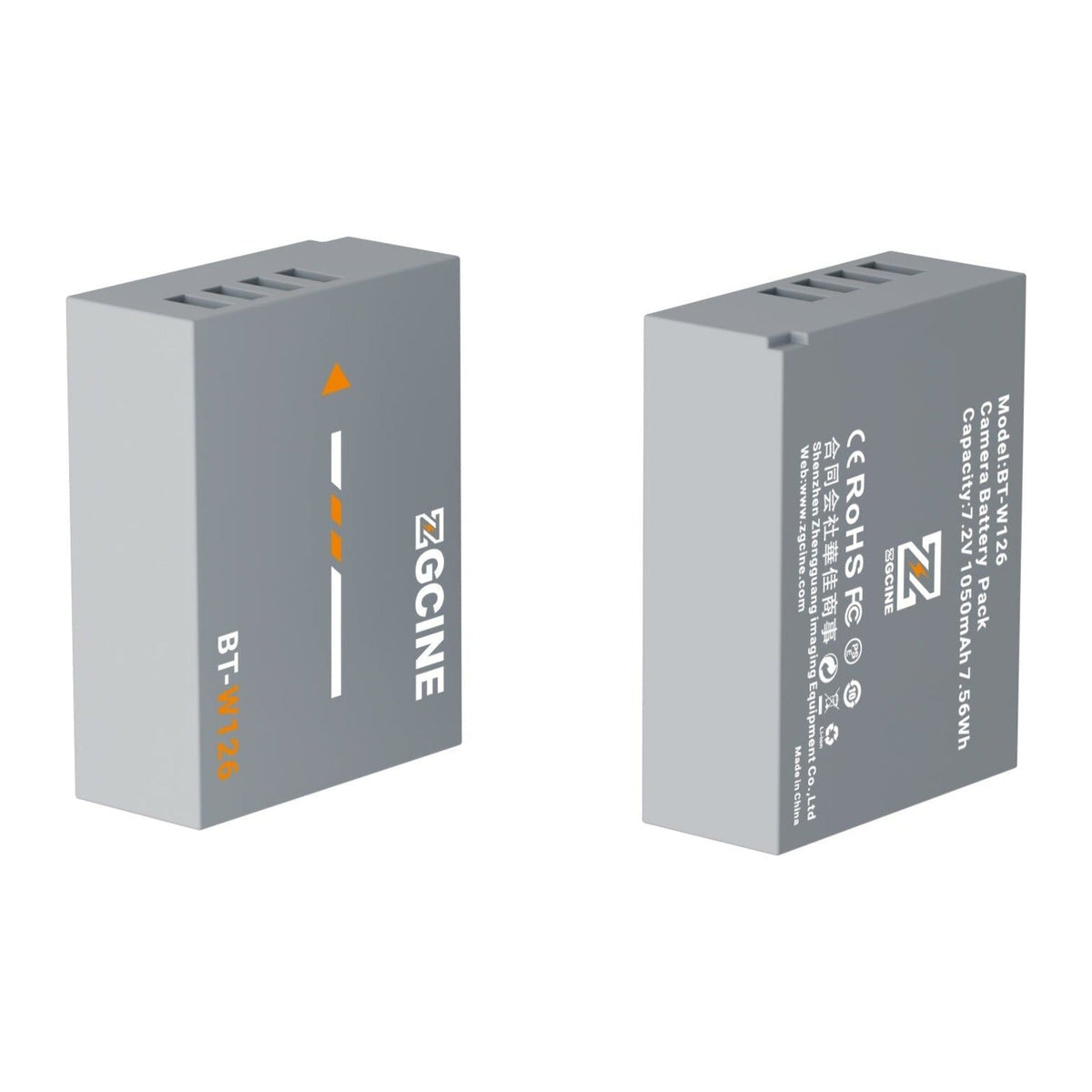 ZGCINE BT-W126 Camera Battery for Fujifilm Camera (1050mAh Grey)