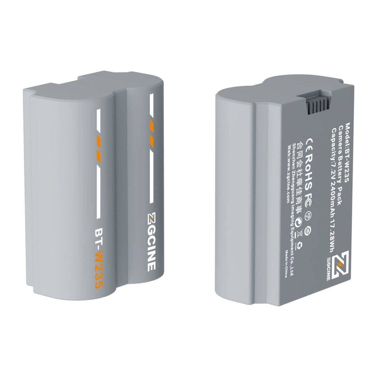 ZGCINE BT-W235 Camera Battery for Fujifilm Camera (2400mAh Grey)
