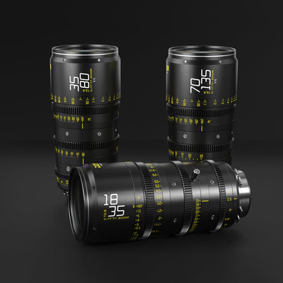 DZOFILM Catta Ace 18-35mm, 35-80mm and 70-135mm cine zoom lens series