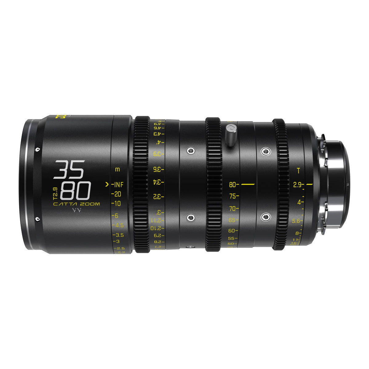 DZOFILM Catta Ace 35-80mm T2.9 cine zoom lens, side view