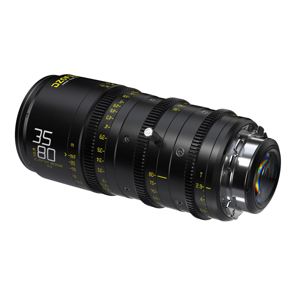 DZOFILM Catta Ace 35-80mm T2.9 cine zoom lens, rear angle view