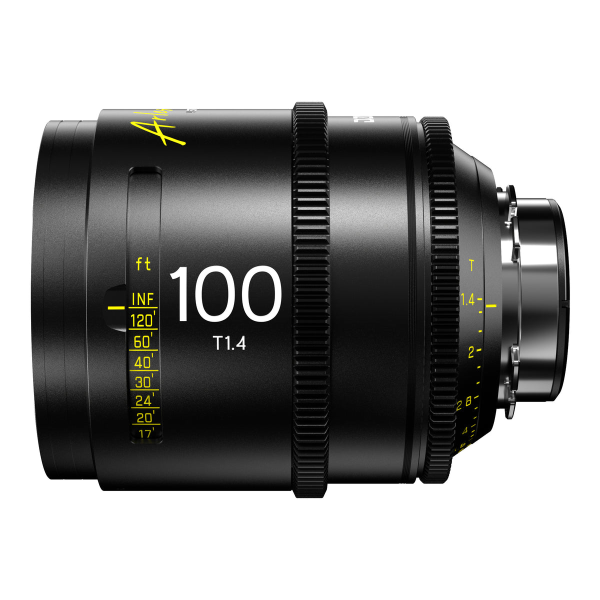 DZOFilm Arles 100mm T1.4 FF/VV Prime Cine Lens (ARRI PL, Feet), side view