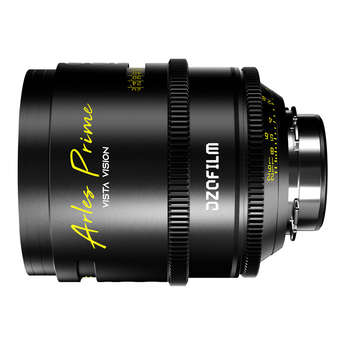 DZOFilm Arles 100mm T1.4 FF/VV Prime Cine Lens (ARRI PL, Feet), opposite side view