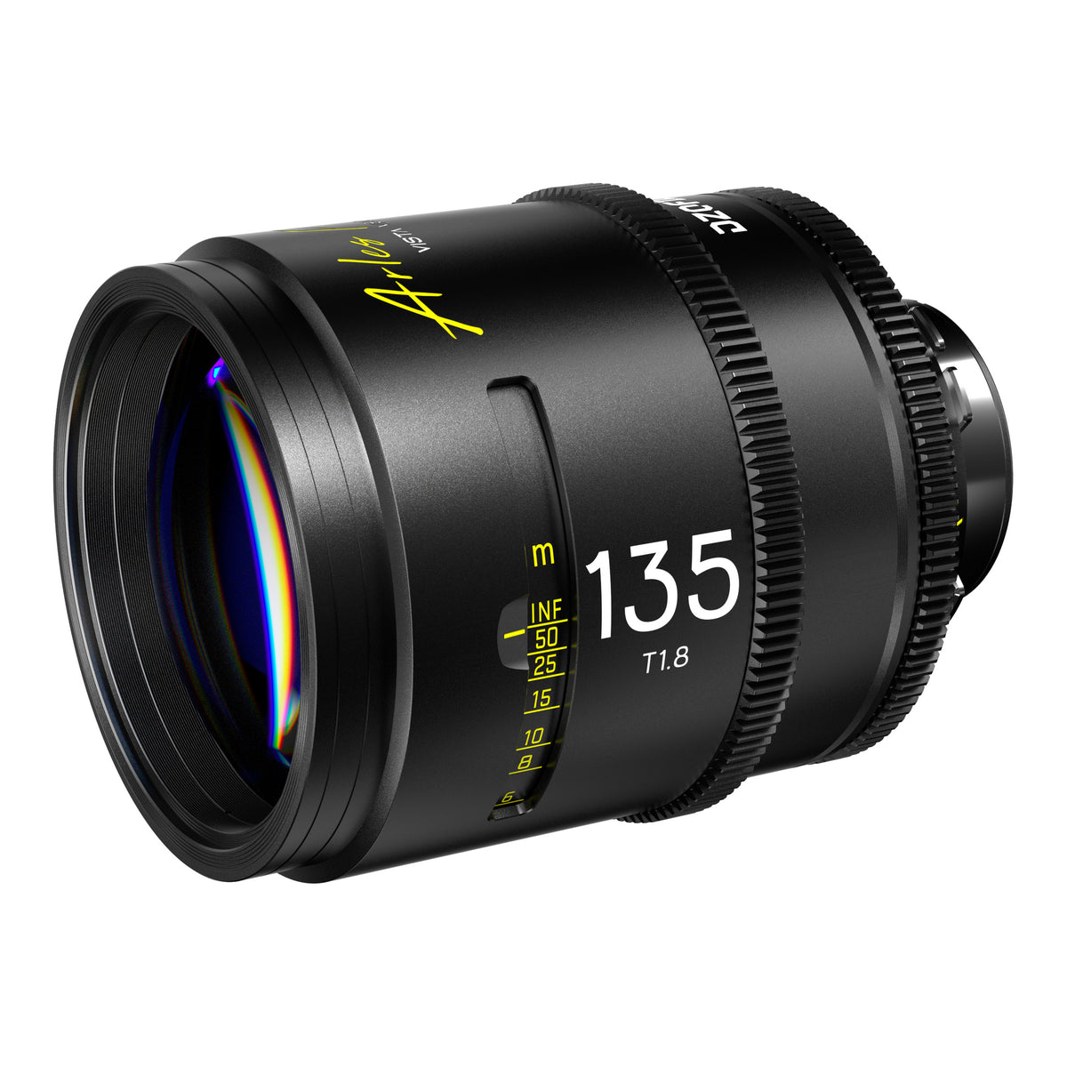 DZOFilm Arles 135mm T1.8 FF/VV Prime Cine Lens (ARRI PL, meter), front angle
