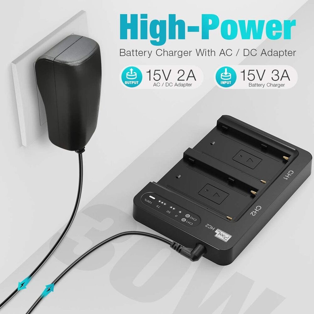 Pixel NP-F Dual Battery Charger HC2