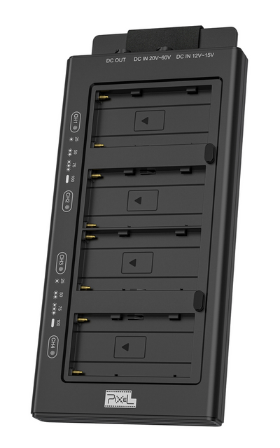 Pixel 4-Bay Sony NP-F Battery Charger HC4
