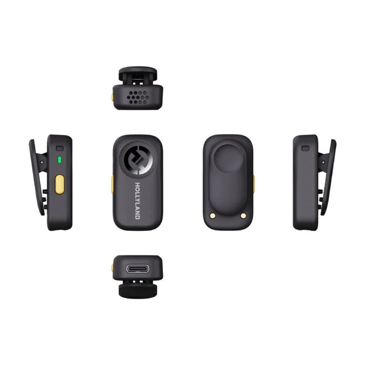 Hollyland Lark A2 Duo Wireless Microphone (Space Gray, USB-C RX + Charging Case)