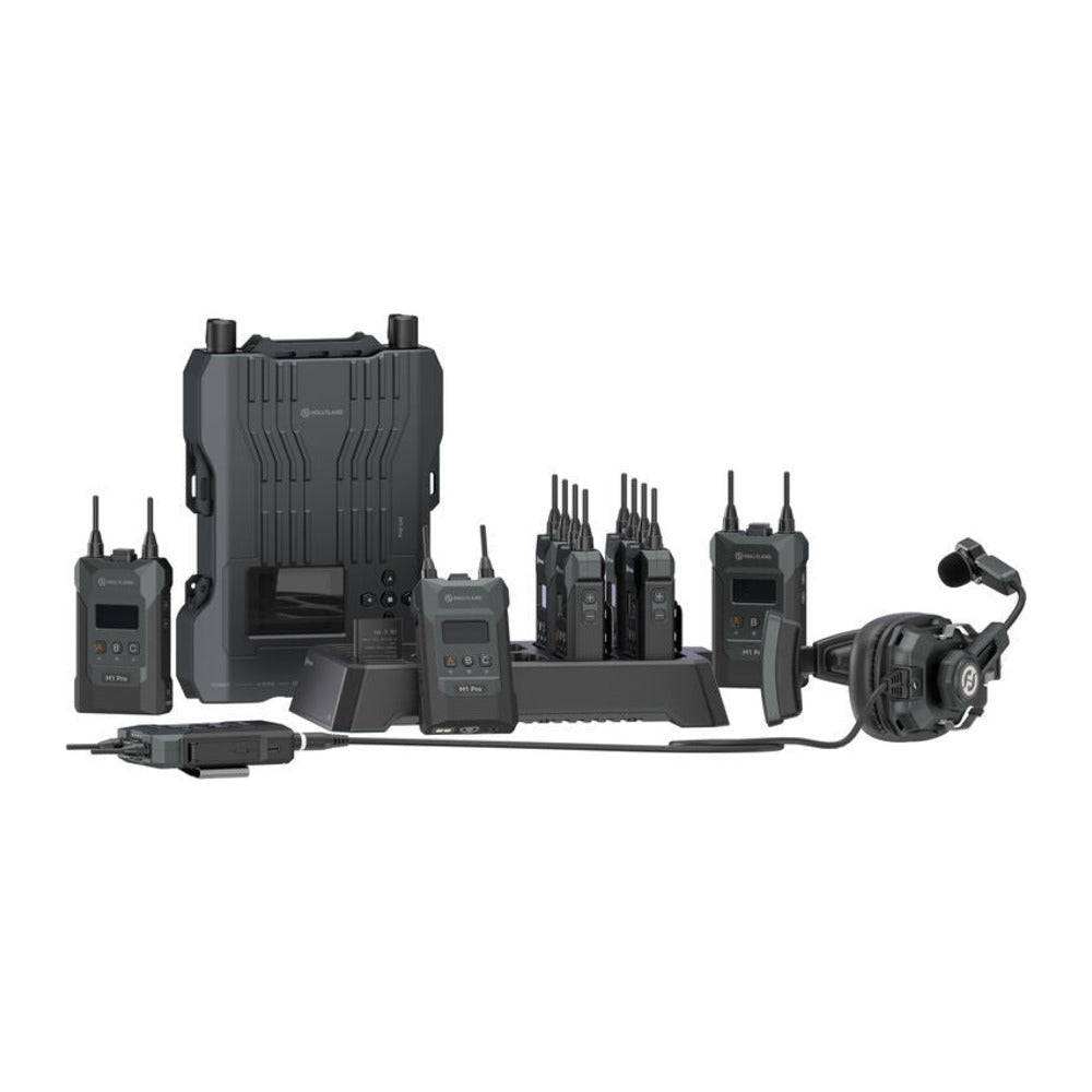 Hollyland Solidcom M1 Pro Full-Duplex Wireless Intercom System with 8 Beltpacks Single-Ear Headsets (1.9 GHz) image 1