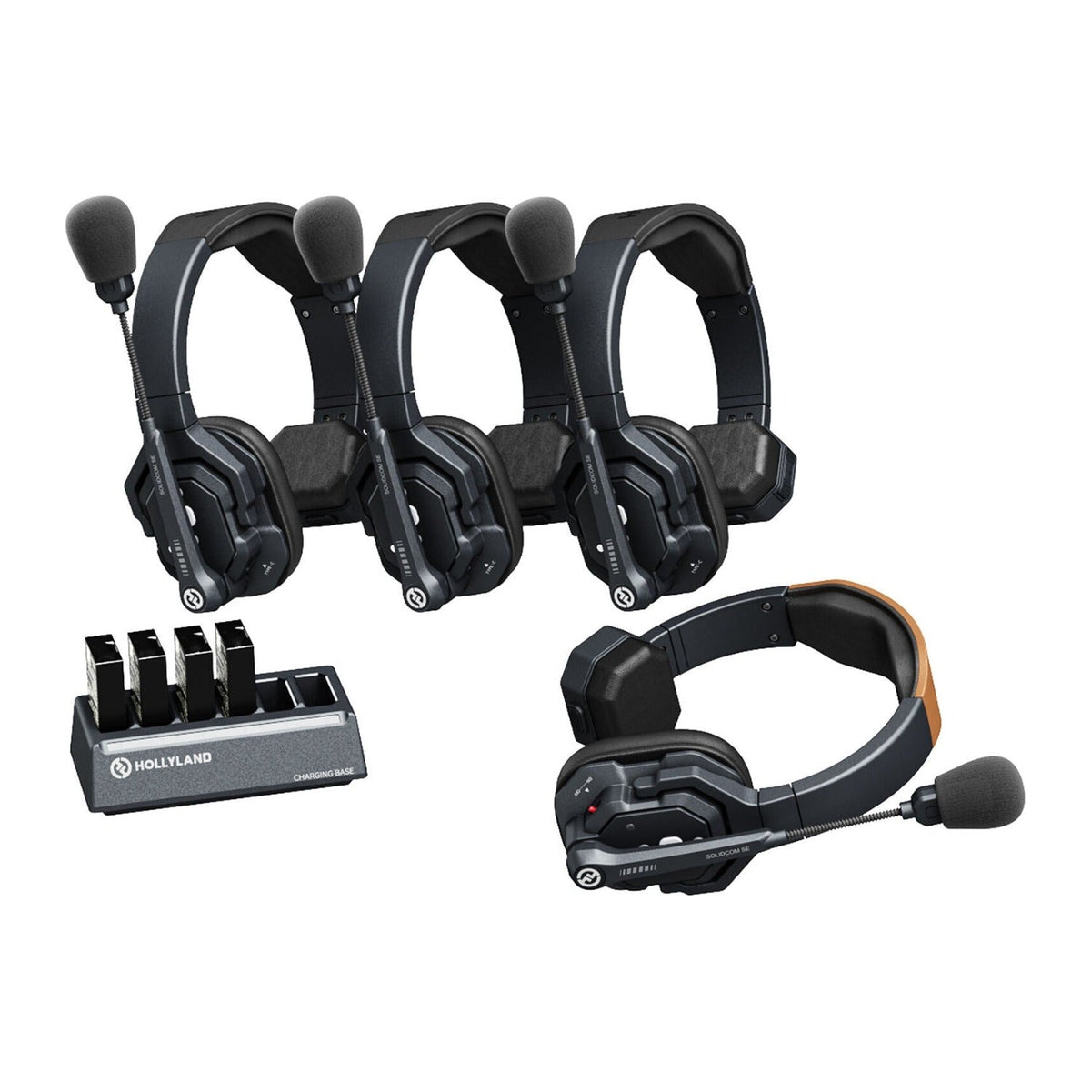 Hollyland Solidcom SE Global 4S 4-Person Full-Duplex Single-Ear Noise-Cancelling Headset Intercom System (2.4 GHz) image 1