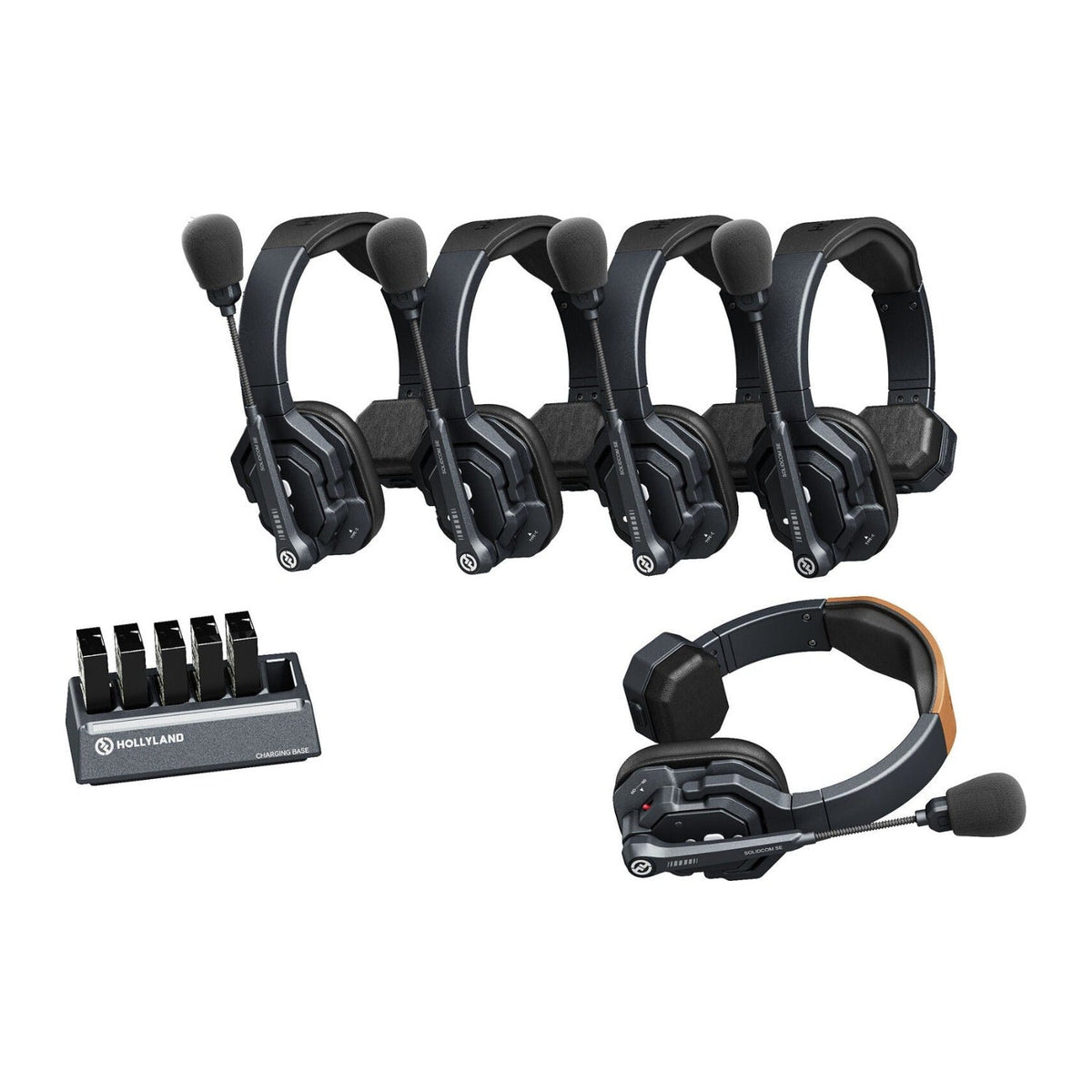 Hollyland Solidcom SE Global 5S 5-Person Full-Duplex Single-Ear Noise-Cancelling Headset Intercom System (2.4 GHz) image 1