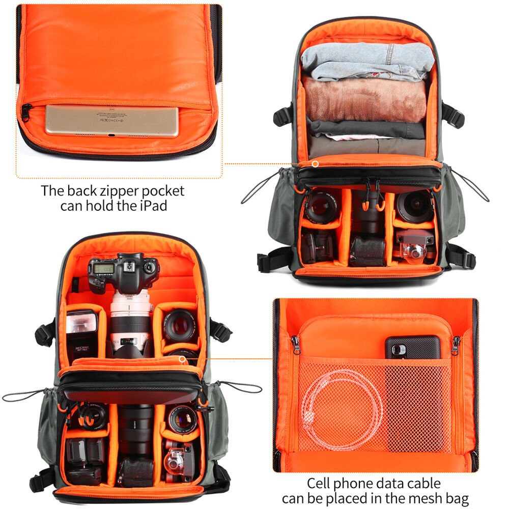 KF Concept Pro DSLR Camera and Laptop Backpack 33L with Shoulder Bag