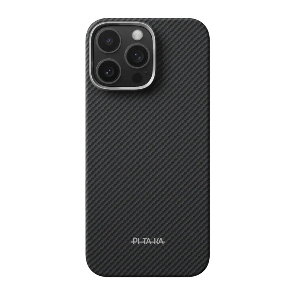 PITAKA Aramid Fibre Ultra-Slim Case for iPhone15 Pro Black/Grey