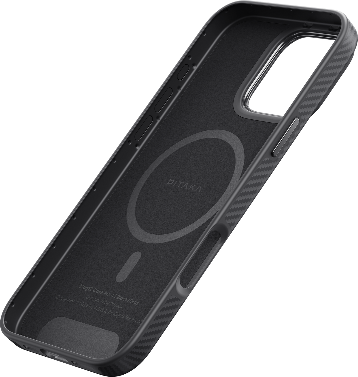PITAKA Aramid Fibre UltraGuard Case for iPhone 16 Pro Black/Grey