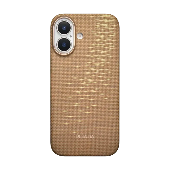PITAKA Aramid Fibre Ultra-Slim Case for iPhone 17 Golden Glint