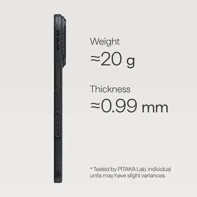 PITAKA Aramid Fibre Ultra-Slim Case for iPhone 17 Pro Max Black/Grey