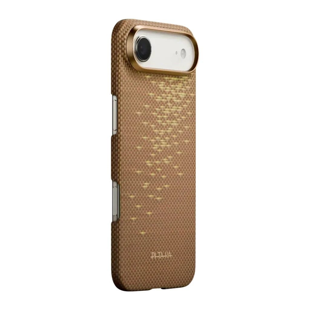 PITAKA Aramid Fibre Ultra-Slim Case for iPhone Air Golden Glint