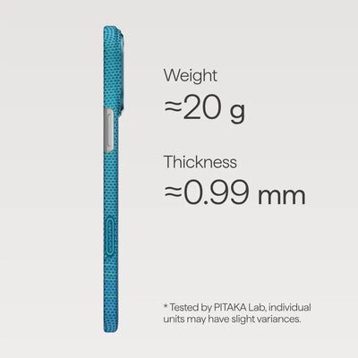 PITAKA Aramid Fibre Ultra-Slim Case for iPhone 17 Pro Max Lucid Blue