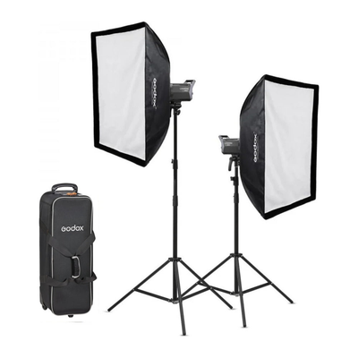 Godox LA200Bi 200W Compact Bi-Colour LED Lighting Kit - 2 x Light Head image 1