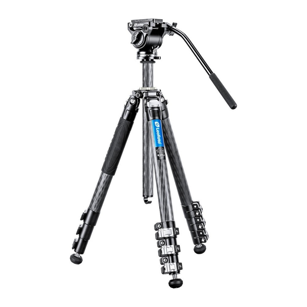 Leofoto Manba Series LV-284C+BV5 Carbon Fiber Video Tripod Kit with Flip Lock