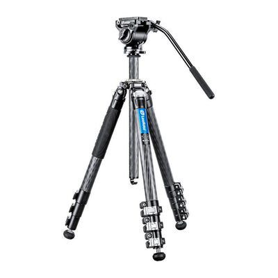 Leofoto Manba Series LV-284C+BV5 Carbon Fiber Video Tripod Kit with Flip Lock