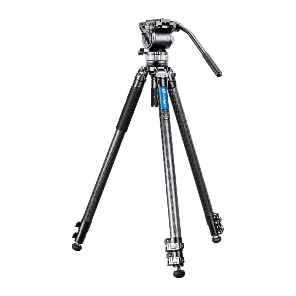 Leofoto Manba Series LVM-323C+BV15 Carbon Fiber Video Tripod Kit with Flip Lock