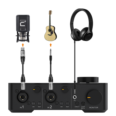Comica Portable 4x4 Dual USB-C Audio Interface for Computer and Phone/Tablet