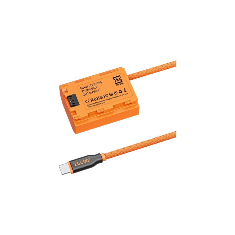 ZGCINE USB-C to Sony NP-FZ100 Dummy Battery Cable 60cm