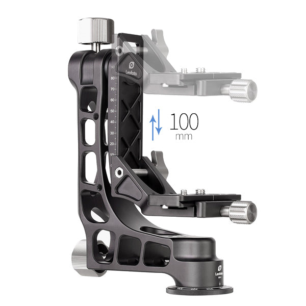 LEOFOTO PG-1 Aluminium PRO GIMBAL HEAD WITH PU-100D PLATE (MAX LOAD 25KG , PANORAMIC)