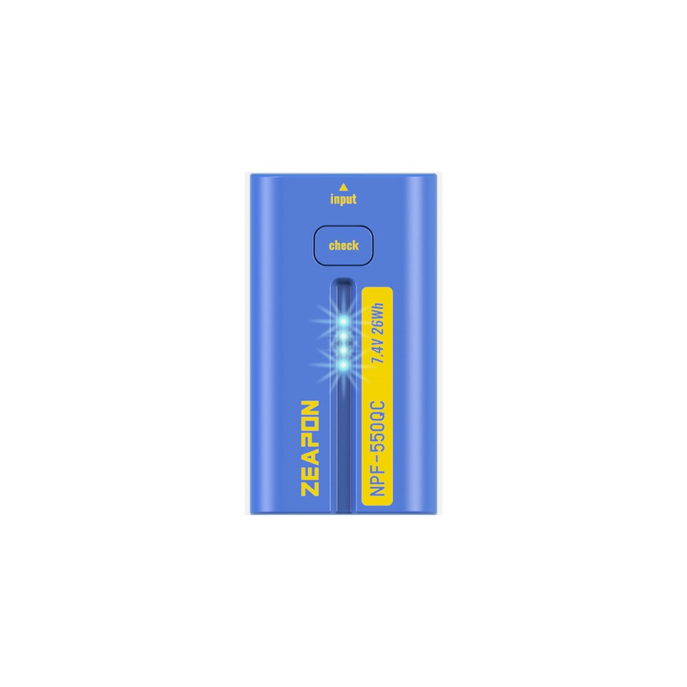 ZEAPON NPF-550QC Blue Elf Battery With USB-C Charge Port