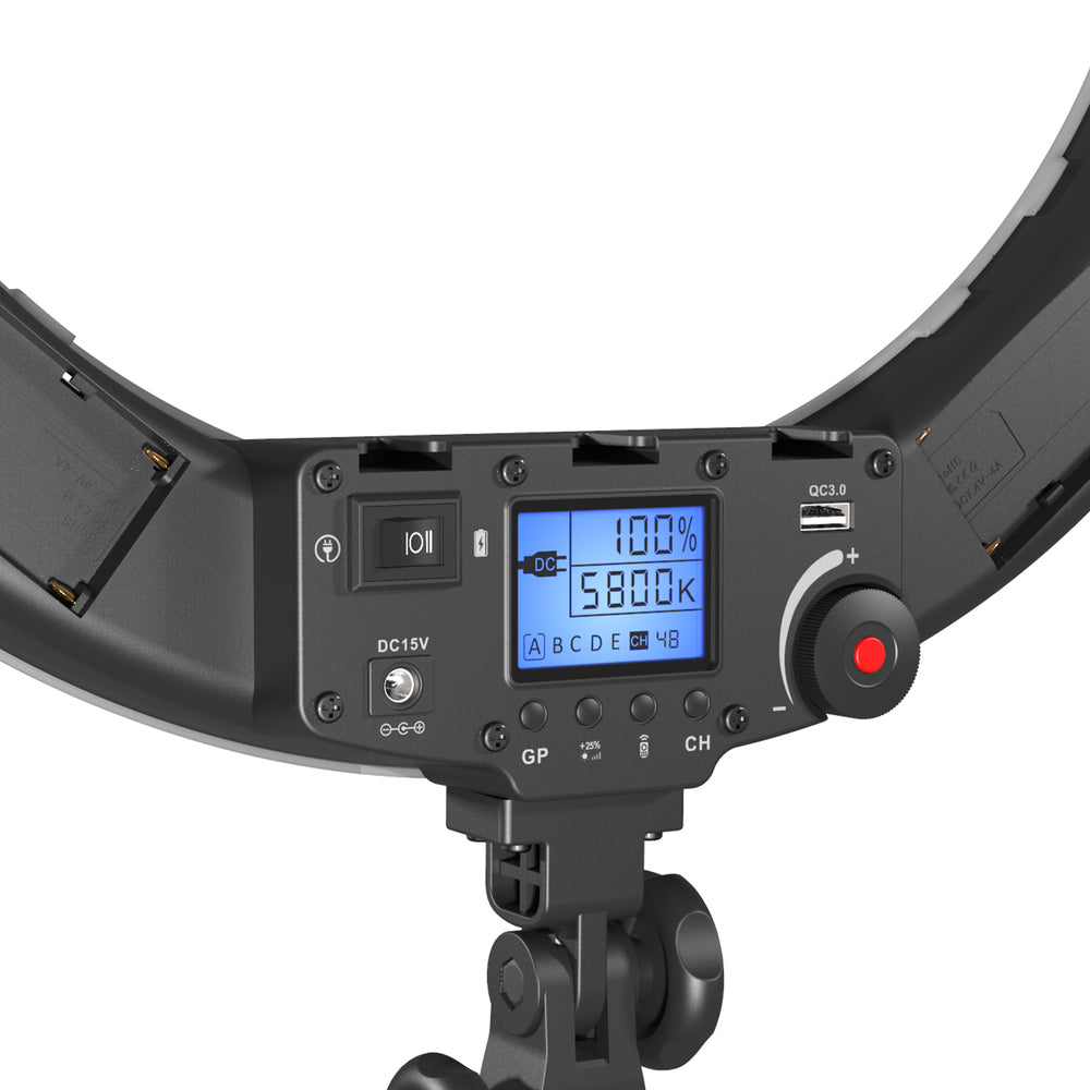 Pixel R60C LED Ring Light 55W With free stand and color gels