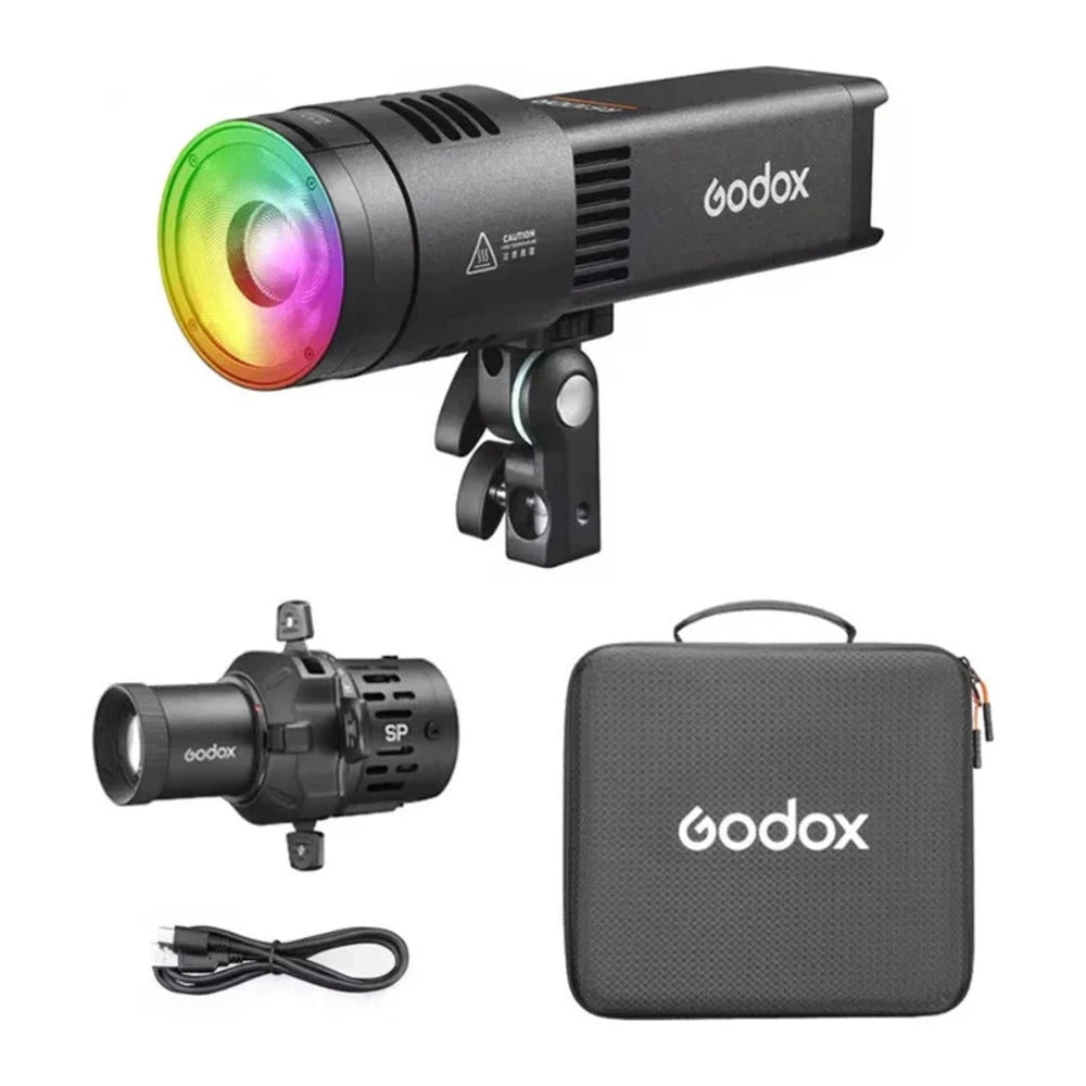 Godox RS100R Kit 100W RGB Full Colour Portable LED Video Light (1800K-10000K) with SP36K Projection Attachment