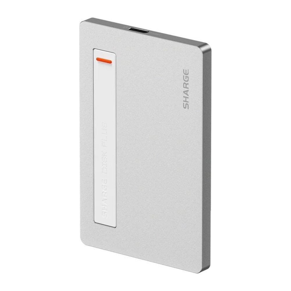 Sharge Disk Plus SSD Enclosure Silver Case With White USB-C Cable (No SSD Included)