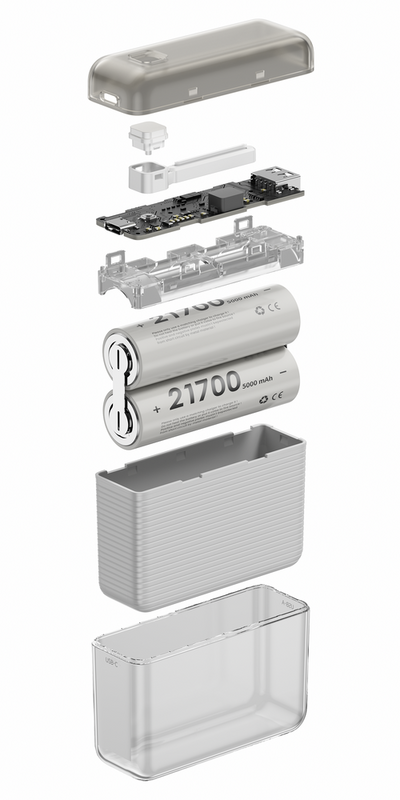 Shargeek Flow Mini Power Bank 5800mah - White Grey