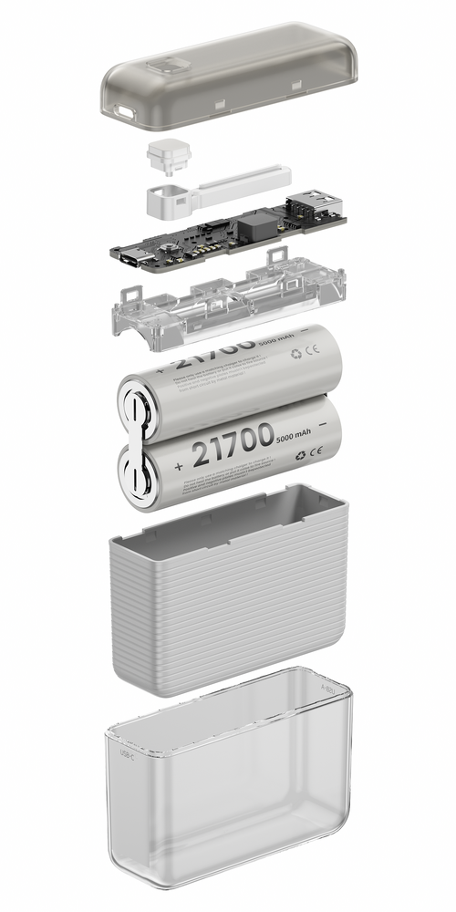 Shargeek Flow Mini Power Bank 5800mah - White Grey
