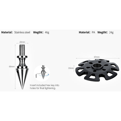Leofoto TFW Sand/Snow Tripod Shoes With Spike (Set of 3)