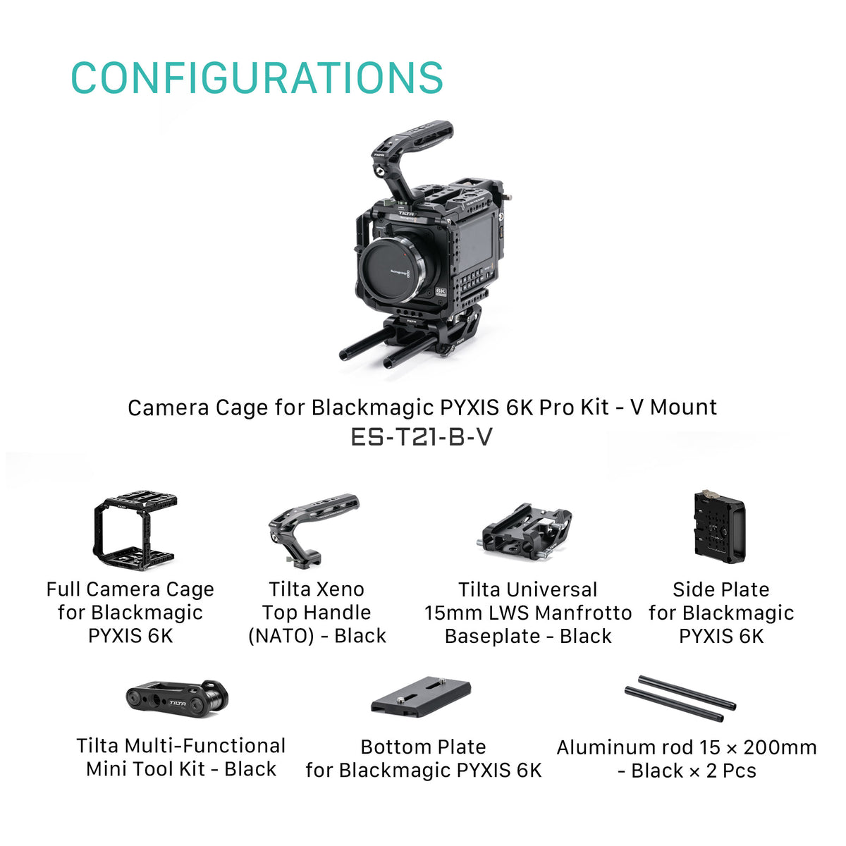 Tilta Camera Cage for Blackmagic PYXIS 6K/12K Pro Kit - V Mount
