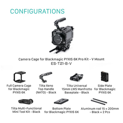 Tilta Camera Cage for Blackmagic PYXIS 6K/12K Pro Kit - V Mount