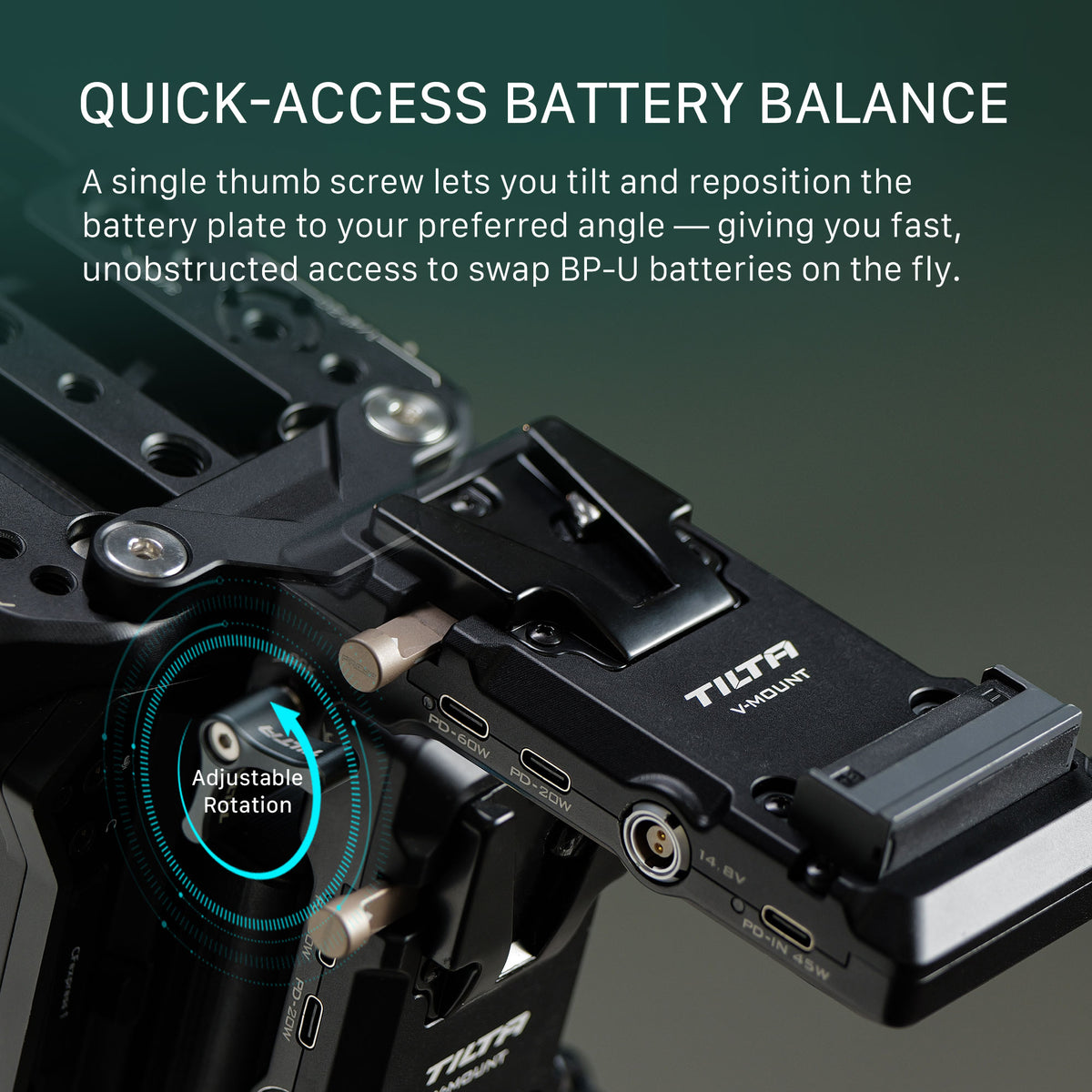 Tilta Foldable Battery Plate for Blackmagic PYXIS 6K/12K - Gold Mount