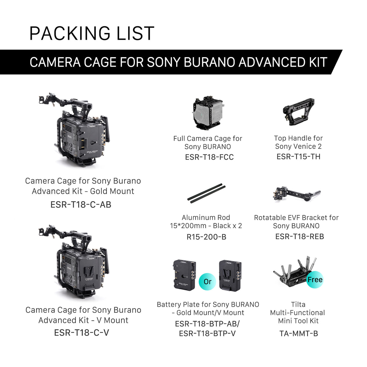 Tilta Camera Cage for Sony BURANO Basic Kit