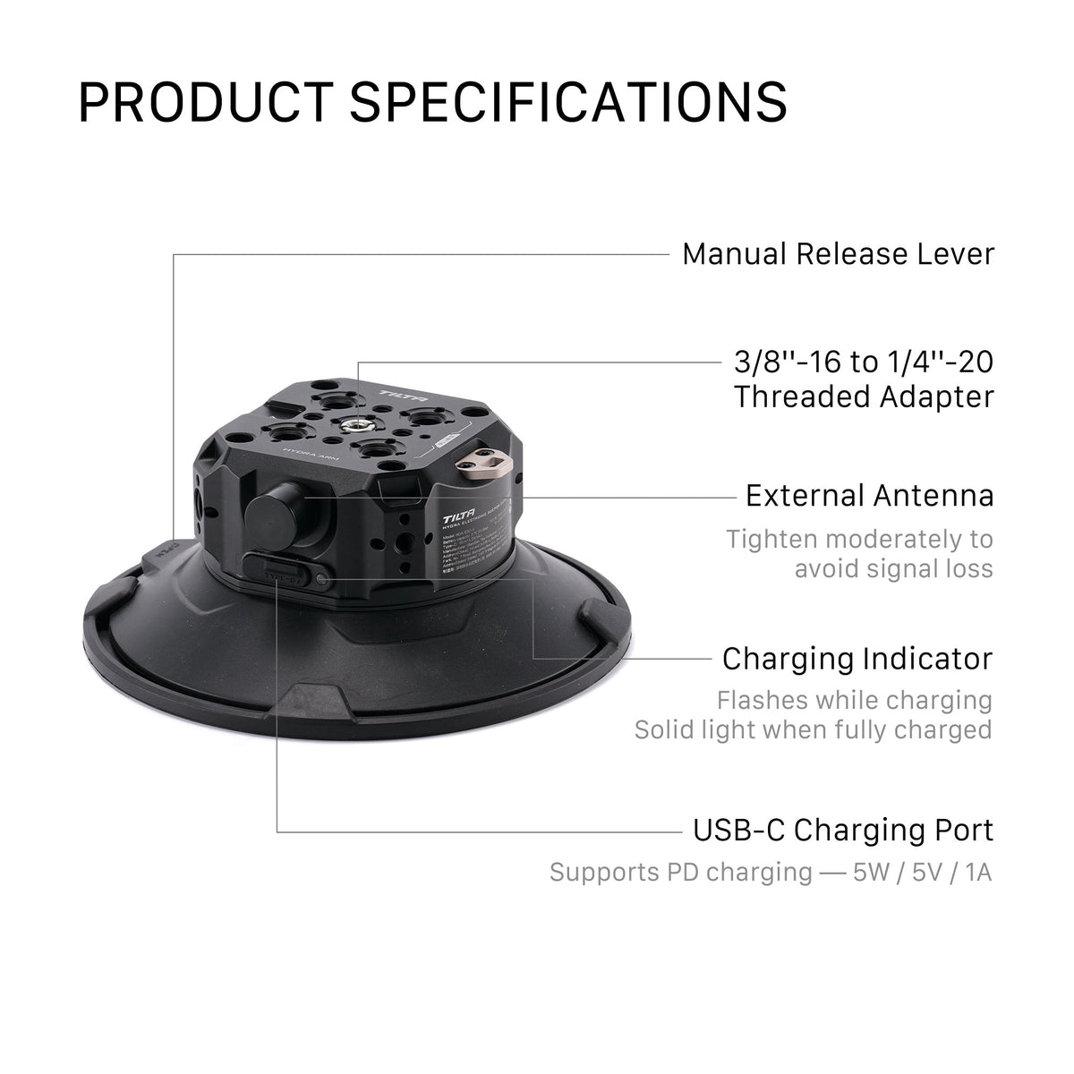 Tilta Hydra Electronic Suction Cup (6 Inch)