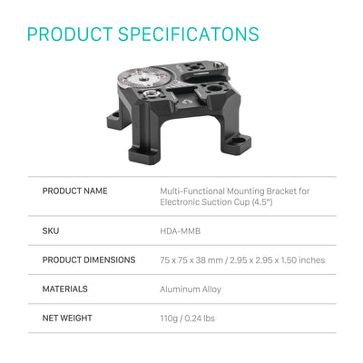 Tilta Multi-Functional Mounting Bracket for Electronic Suction Cup (4.5″)