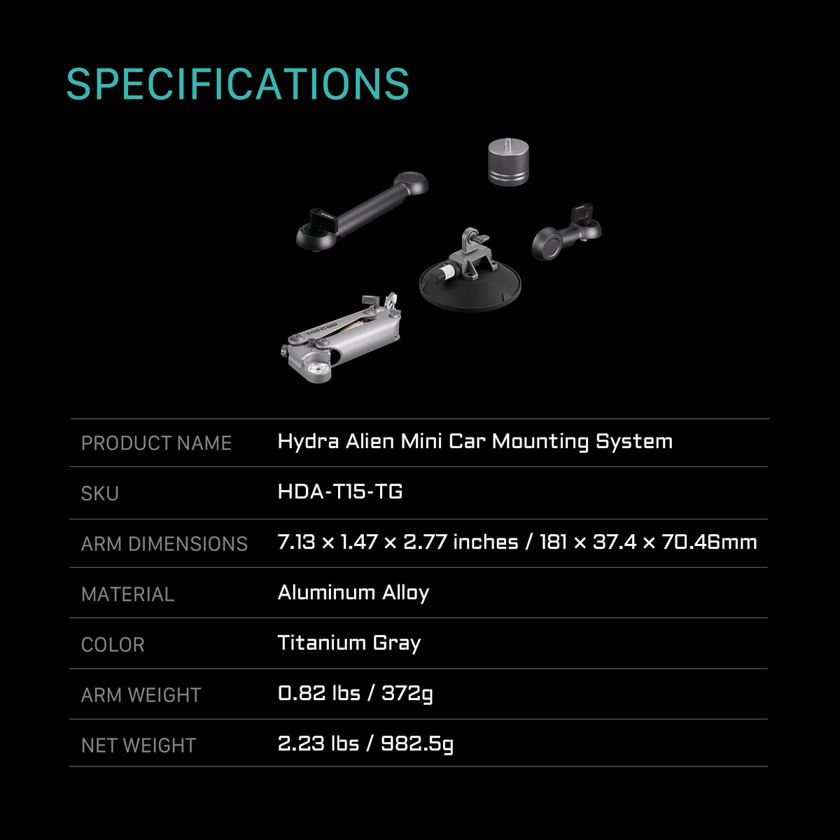 Tilta Hydra Alien Mini Car Mounting System - Titanium Gray