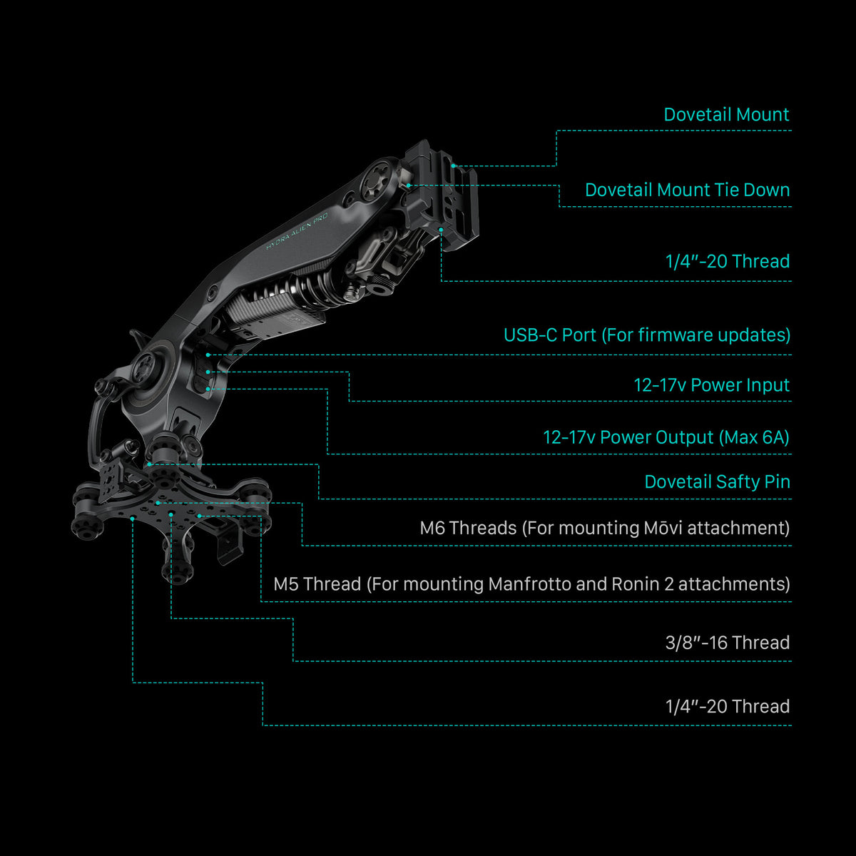 Tilta Hydra Alien Pro Speed Rail Mounting Kit - V Mount
