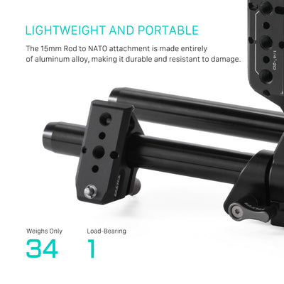 Tilta 15mm Rod Holder to NATO Rail Attachment - Black