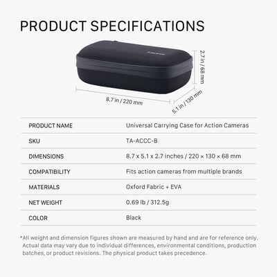 Tilta Universal Carrying Case for Action Cameras - Black