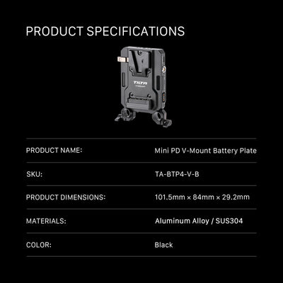 Tilta Mini PD V Mount Battery Plate – Black