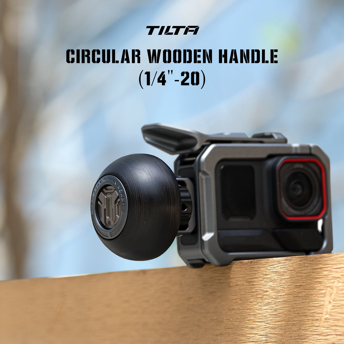 Tilta Circular Wooden Handle (1/4"-20) - Space Gray